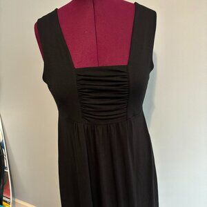 MADISON LADIES SIZE XL BLACK KNIT DRESS SLEEVELESS  GATHERS VERY SOFT FABRIC